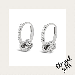 STERLING SILVER CRYSTAL HUGGIE HOOP EARRINGS SE203SL- Absolute Jewellery