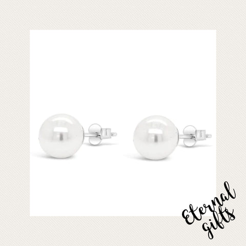 Sterling Silver Pearl Earrings (Large) SE226SL - Absolute Jewellery