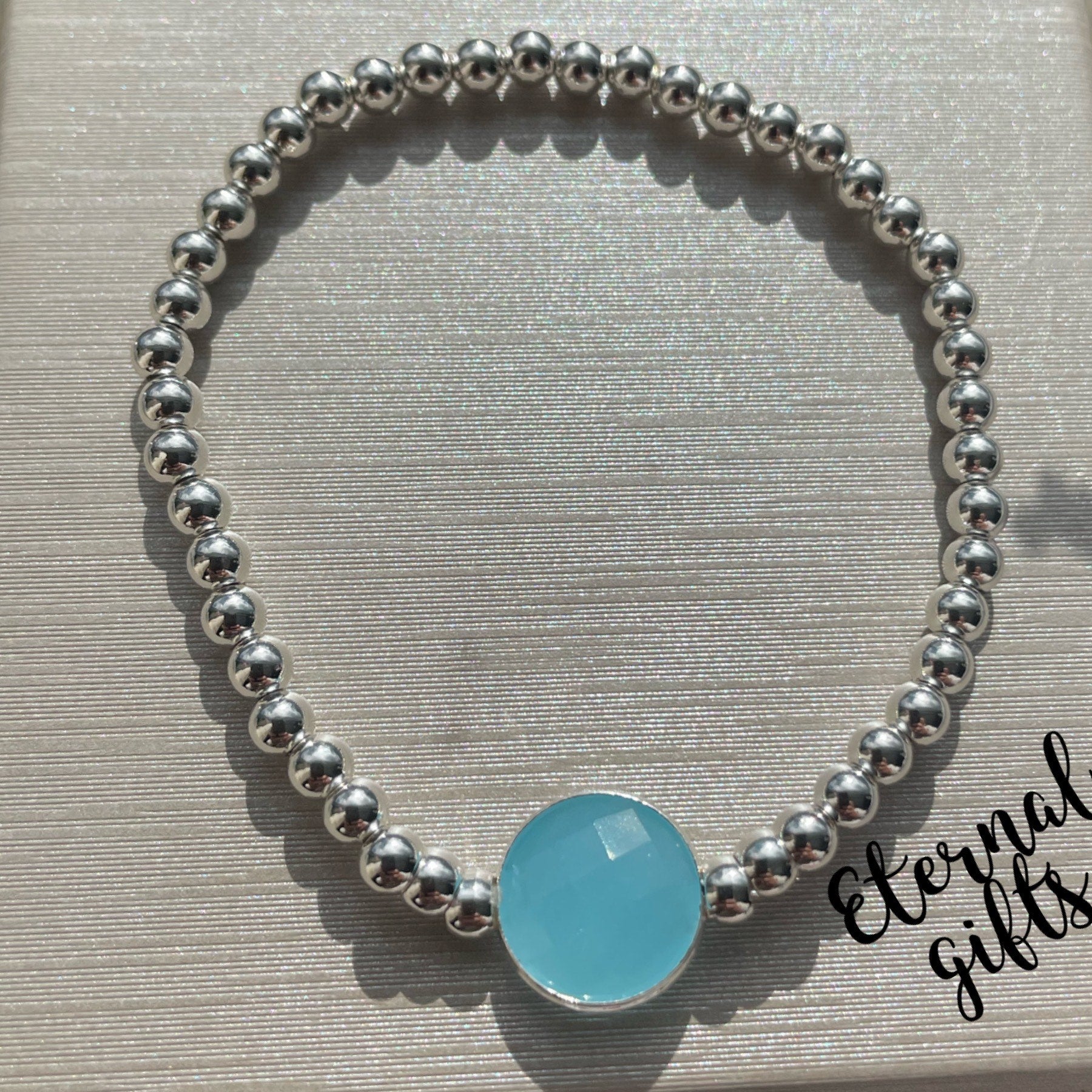 Silver Beaded Opal Bracelet By Estela