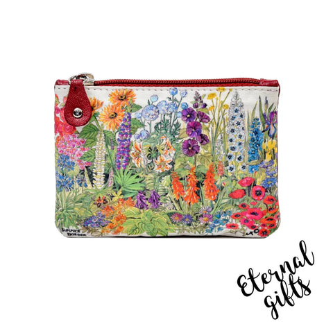 Small Top Zip Purse Summer Border - Tinnakeenly Leather