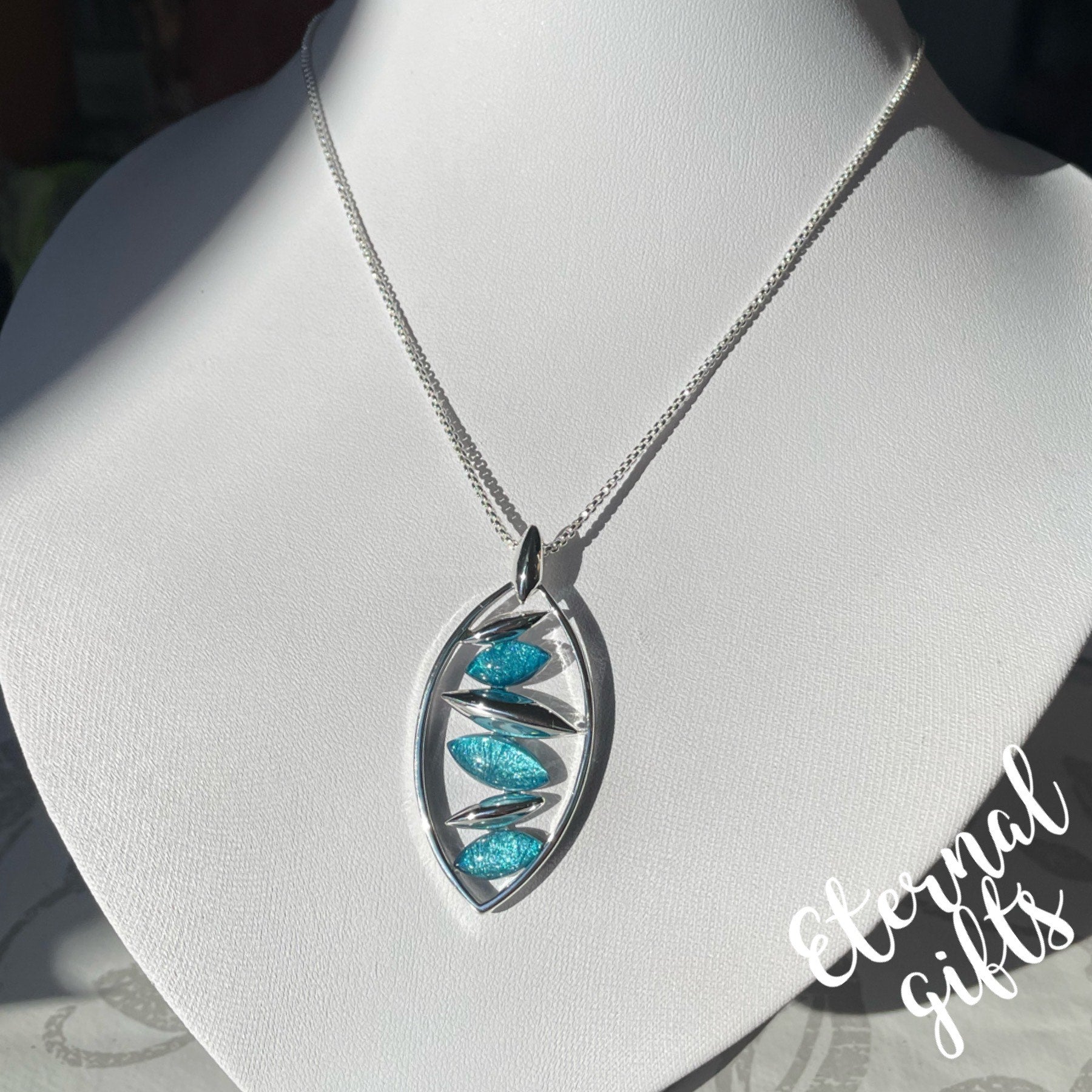 The Aqua Silver Pendant By Stelle
