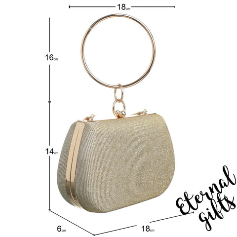 The Ava Handbag Gold - Clutch