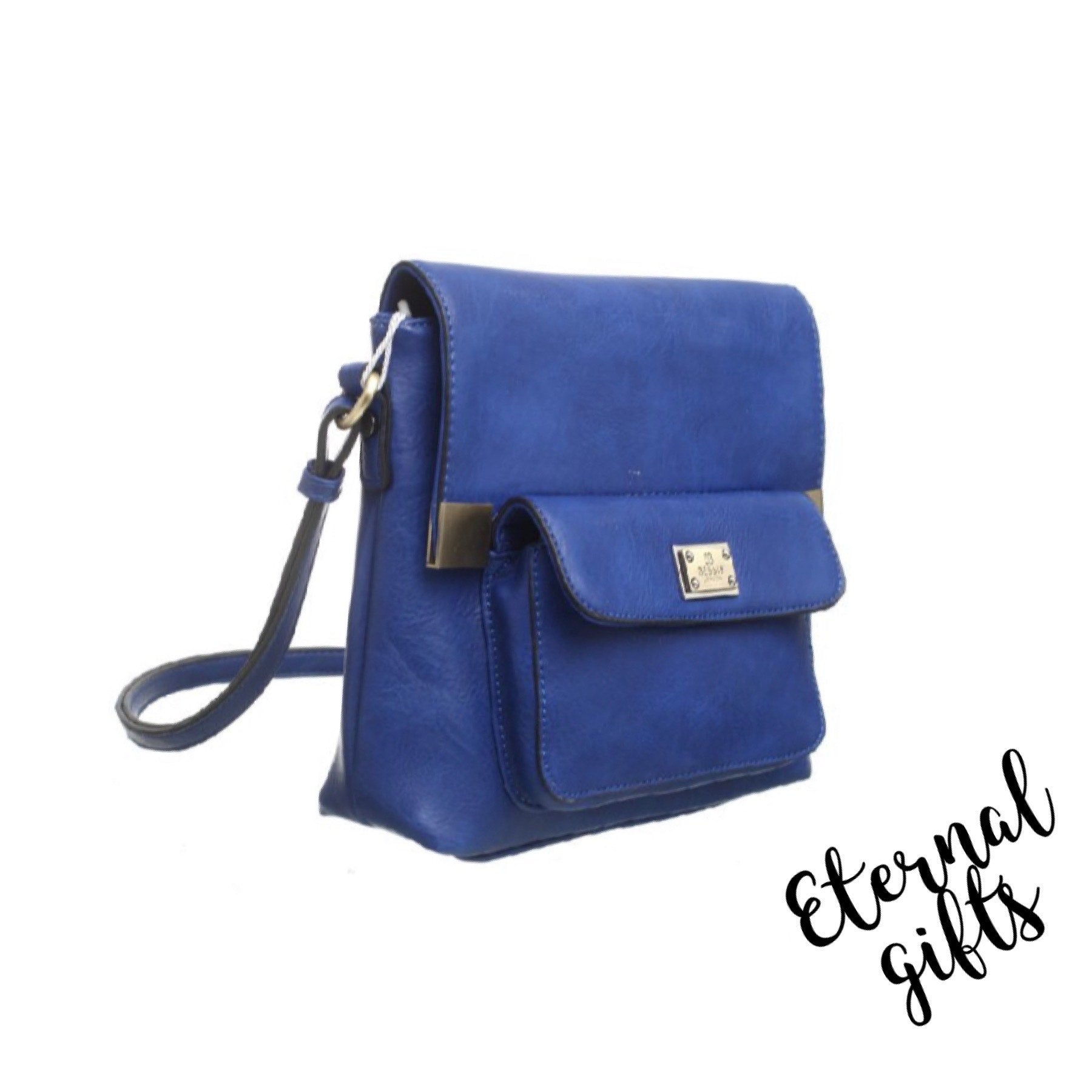 The Frankie Leather Cross Over in Blue - Bessie