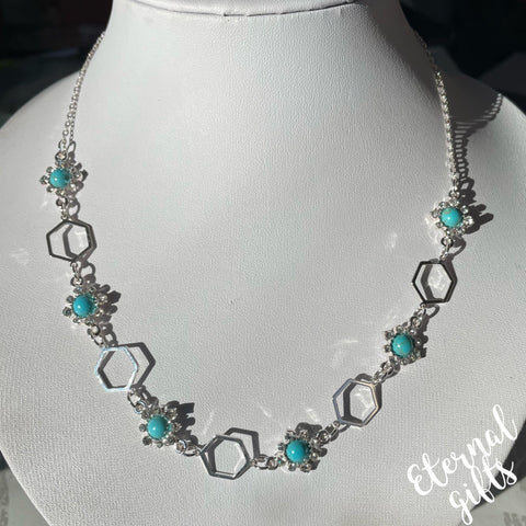 The Hexi Silver in Turquoise by Estela