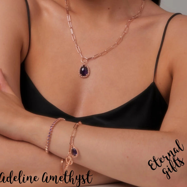 Adeline Amethyst Necklace - Knight and Day jewellery