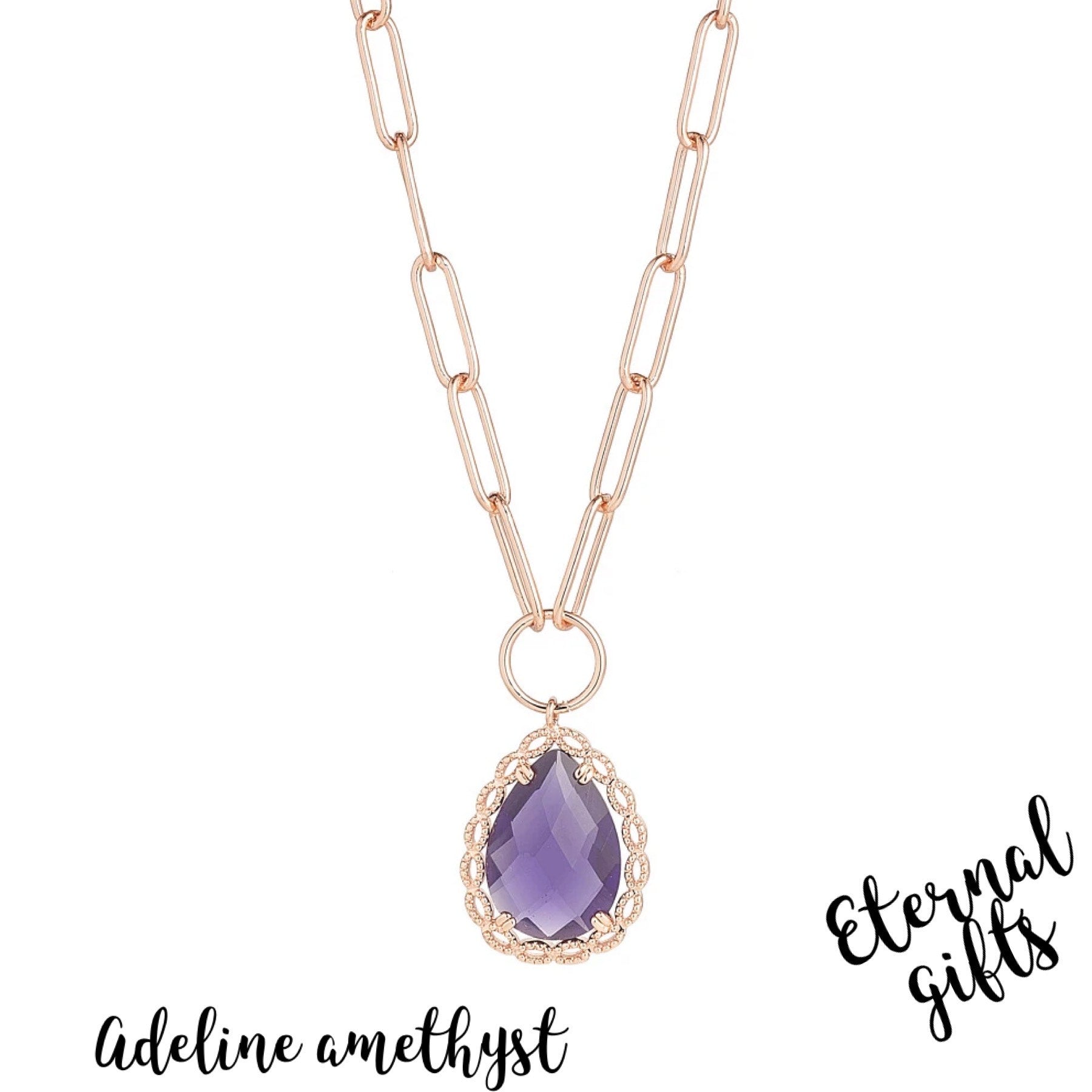 Adeline Amethyst Necklace - Knight and Day jewellery
