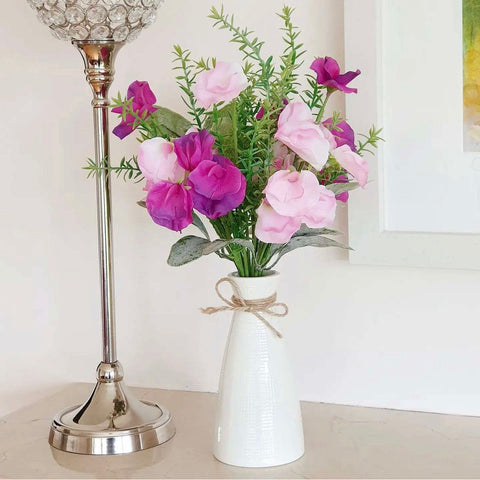 Adorable Anemone Silk Floral Arrangement in Ceramic Vase ( as shown)