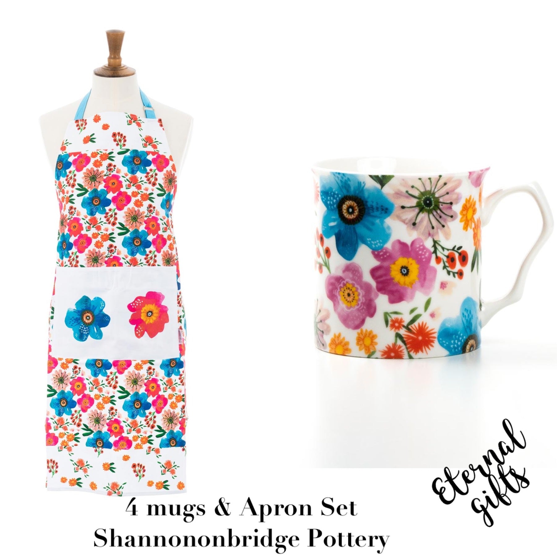 Apron And Mug Set Flower Power - Shannonbridge Pottery