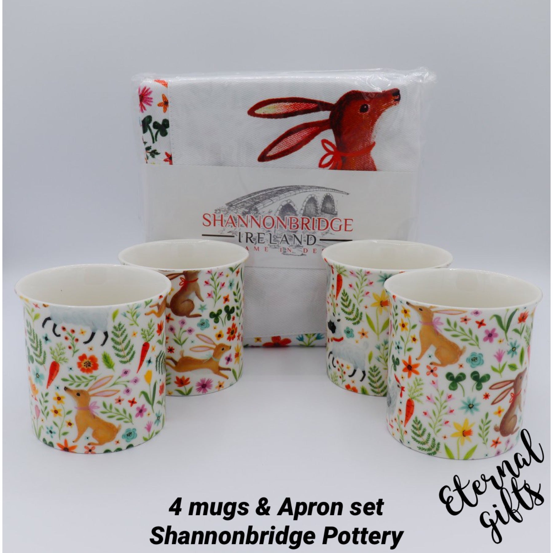 Apron and Mugs Set Wild Meadow - Shannonbridge Pottery