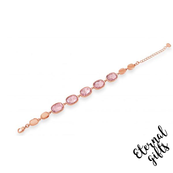 Pink stone Earrings in Rose Gold E1117RS - Absolute Jewellery