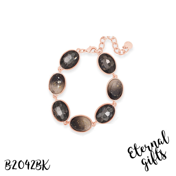 Rose Gold  / Black earrings by Absolute Jewellery