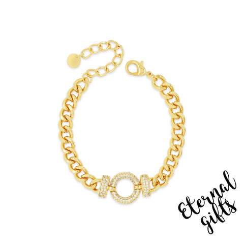 Statement Gold Bracelet by Absolute Jewellery