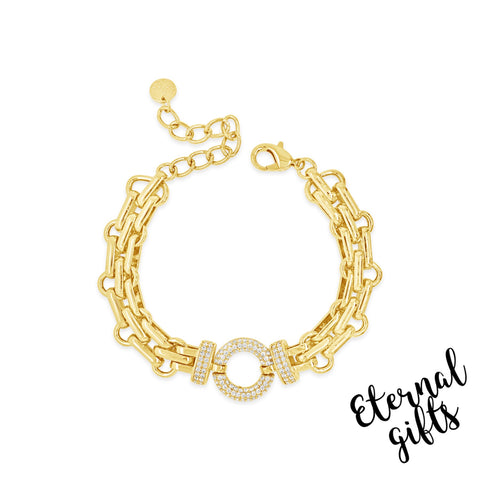 Chunky Statement Gold Bracelet By Absolute Jewellery B2201GL
