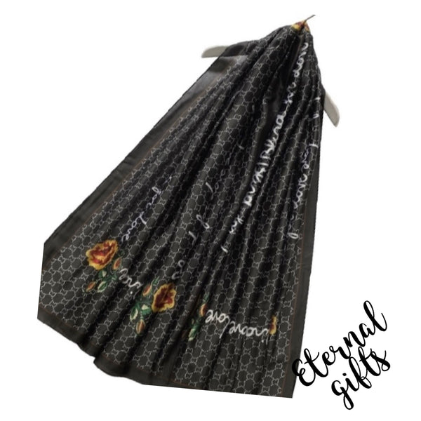 Silk Scarf -'Blind For Love' Black