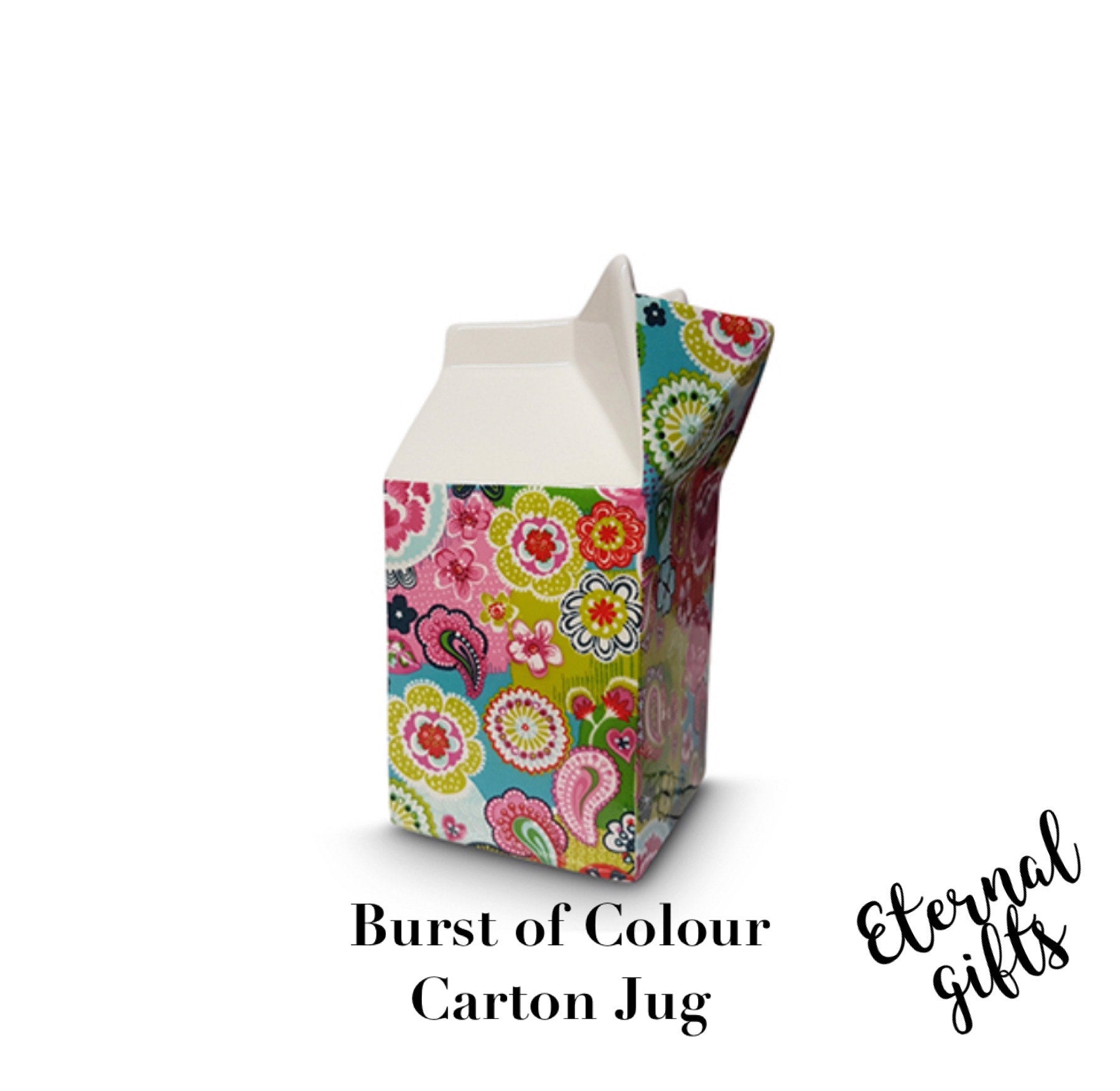 Burst Of Colours Carton Jug - Shannonbridge Pottery