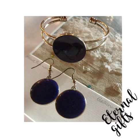 Purple Earrings in Resin by Grainne Kenny