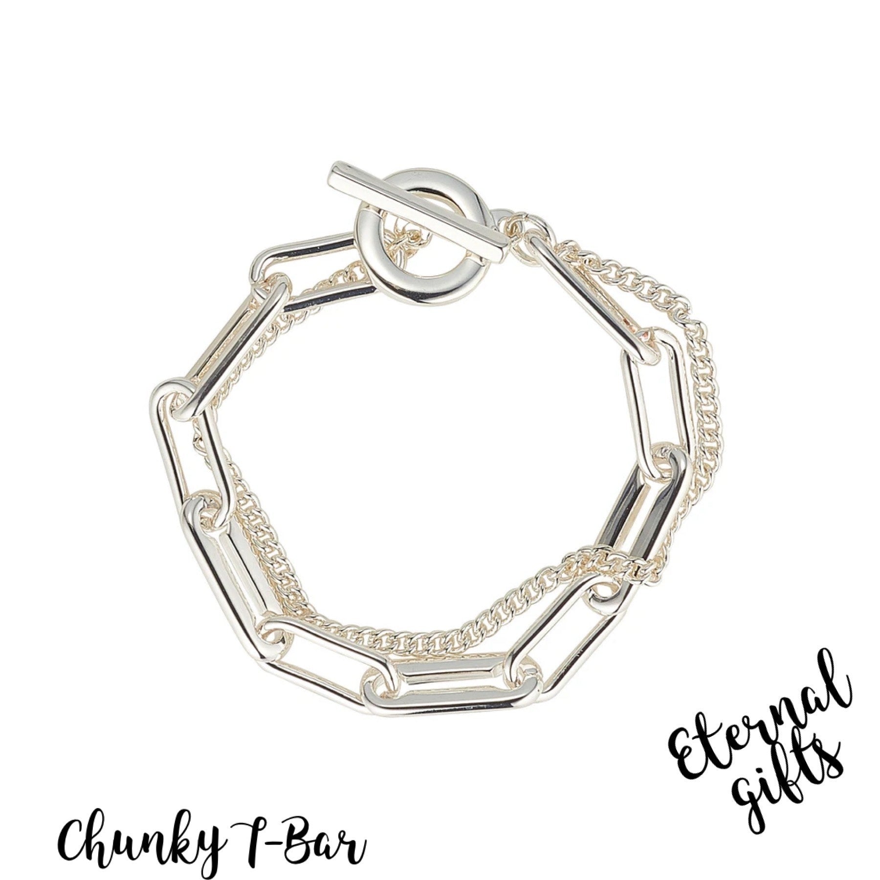 Chunky Layer Silver Bracelet- Knight and Day Jewellery