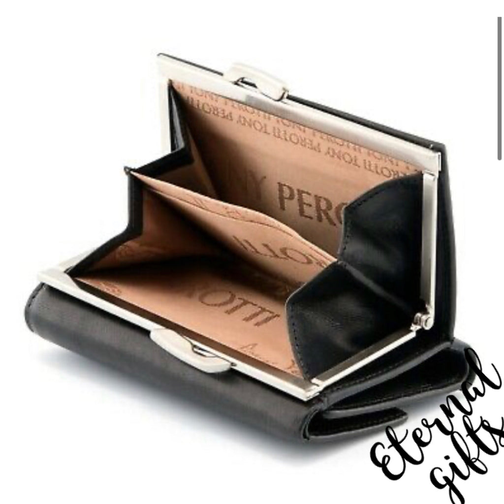 Tony Perotti Full Grain Leather Clip-Top Frame Purse With RFID Protection  1005_1 on OnBuy