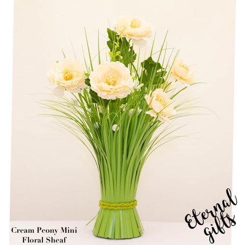 Cream Peony Mini Floral Sheaf - Enchante
