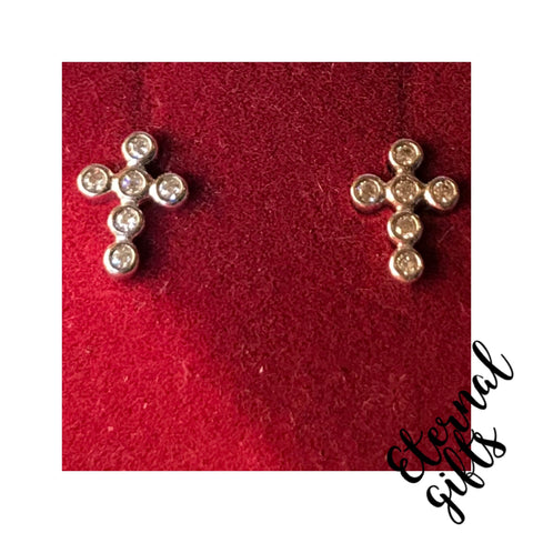 Jewelled Cross Earrings (Communion)- Absolute Jewellery HCE409