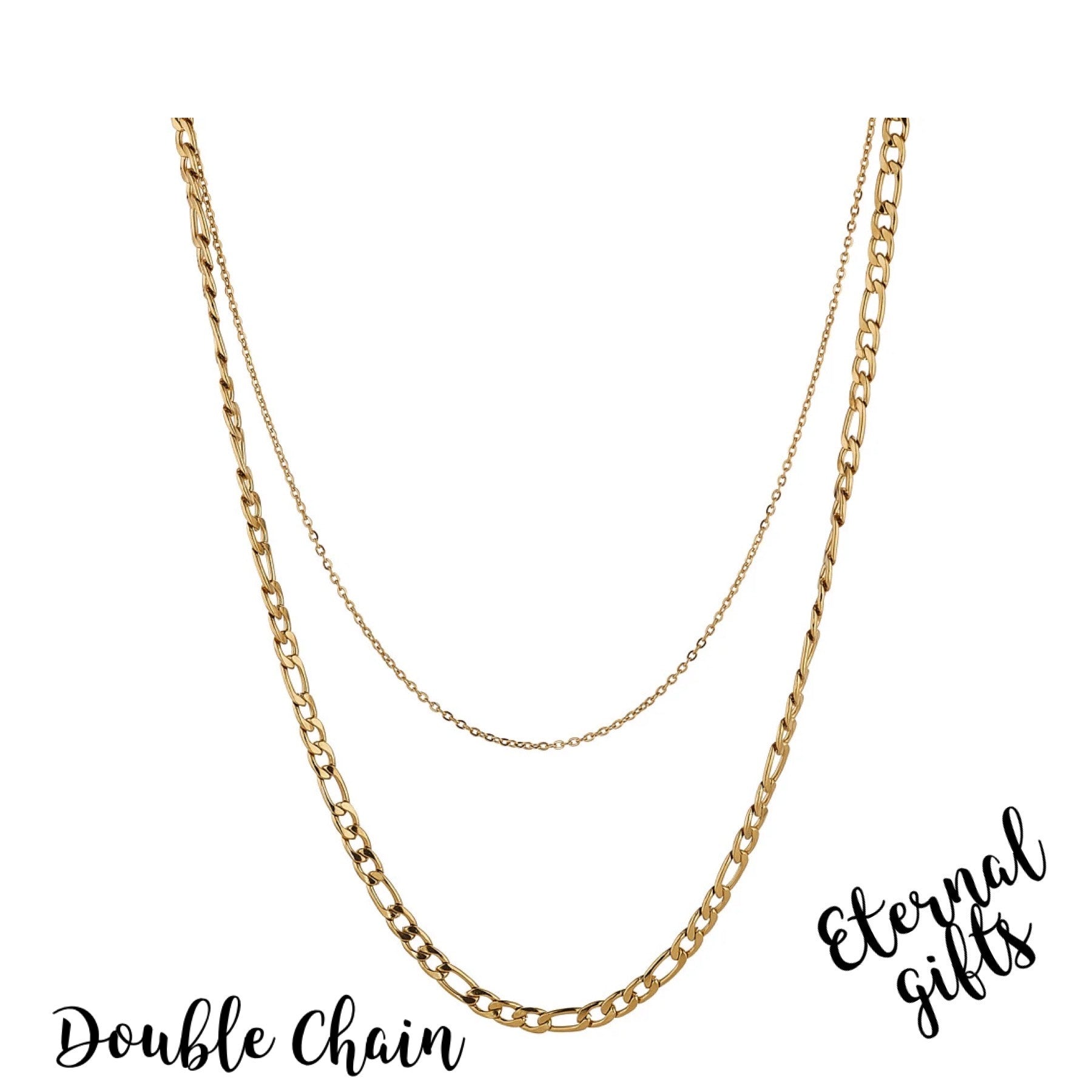 Double Chain Gold Necklace - Knight and Day Jewellery