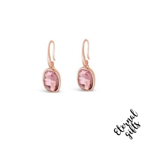 Pink stone Earrings in Rose Gold E1117RS - Absolute Jewellery