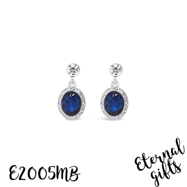 Silver Midnight Blue Earrings Absolute Jewellery