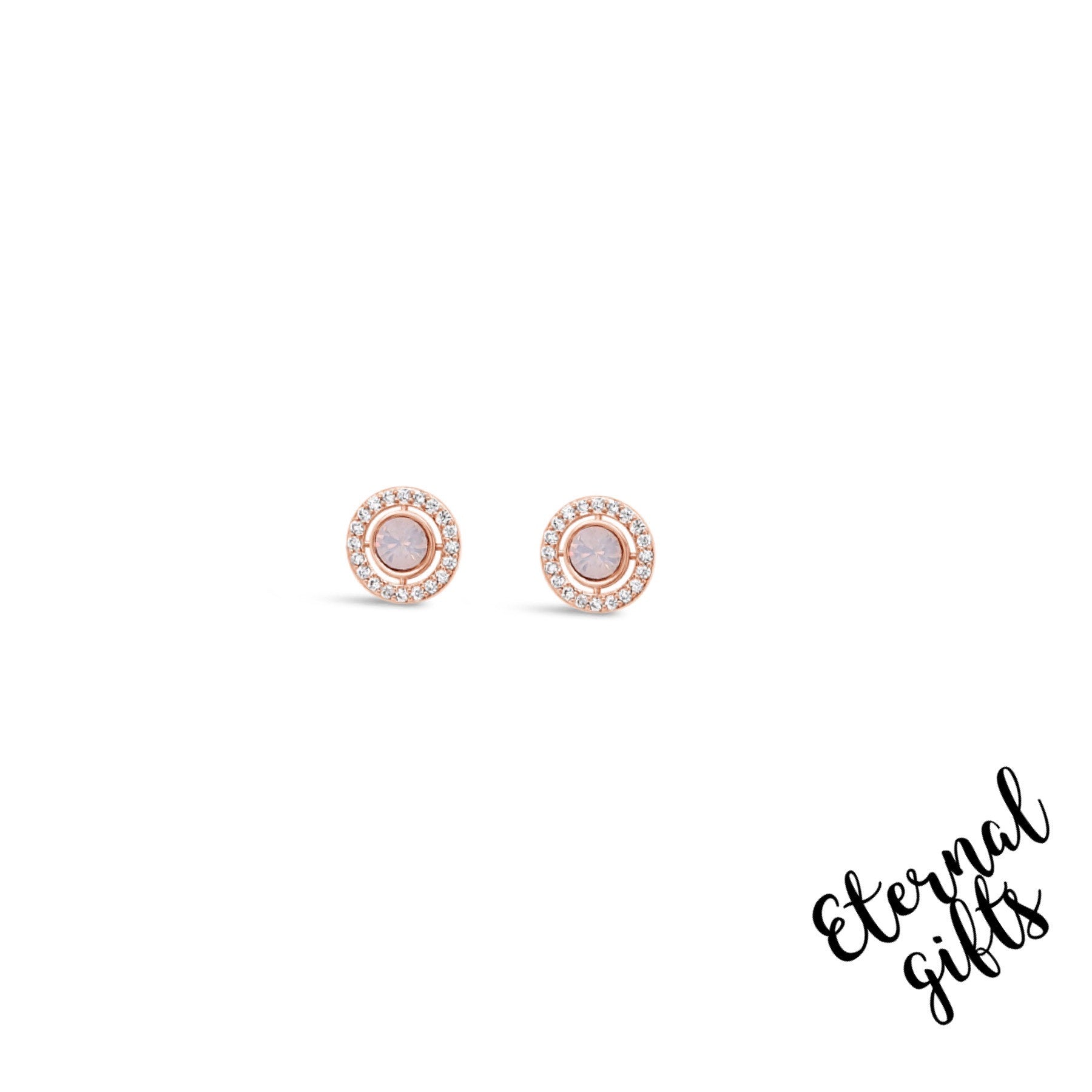 Halo Stud Earring in Blush Pink & Gold By Absolute Earrings