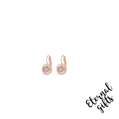 French Clip Drop Earring in Pink & Gold By Absolute Jewellery E2156PK