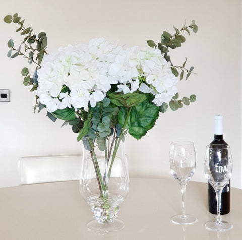 Grace Extravagant White Silk Floral Arrangement in Vase (As Shown)