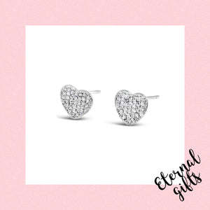 Sterling Silver Heart earring HCE405 - Absolute Jewellery