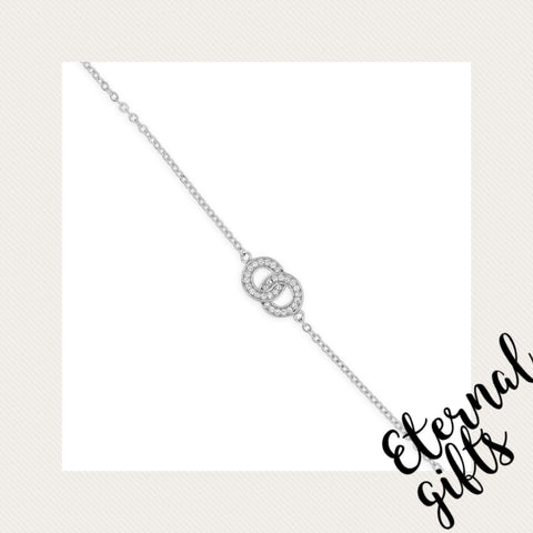 Sterling Silver Interconnecting Circle Bracelet (SB140SL)- Absolute Jewellery