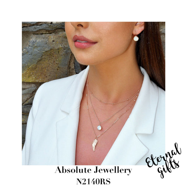 Layered Angel Wing Necklace Rose Gold- Absolute Jewellery