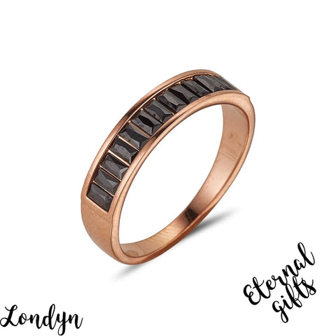Londyn Rose Gold & Black Ring - Knight and Day Jewellery