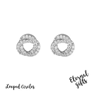 Looped Rhodium Circles - Knight and Day Jewellery