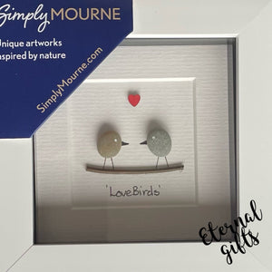 Love Birds Pebble Art by Simply Mourne (Small)