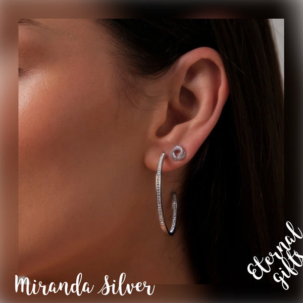 Miranda silver Hoop Earrings - Knight and Day Jewellery