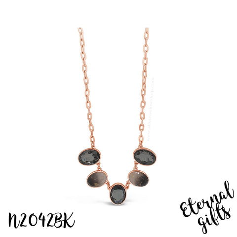 Rose Gold  / Black necklace by Absolute Jewellery
