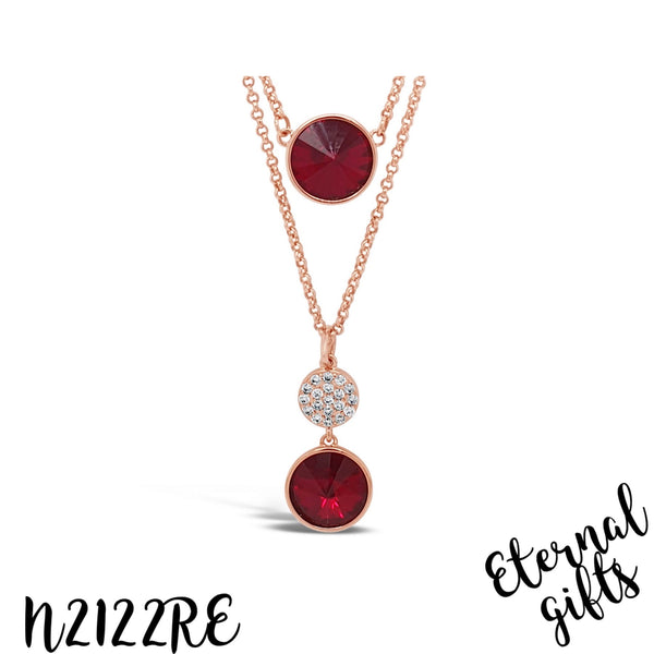Layer Necklace Red Absolute Jewellery N2122RE