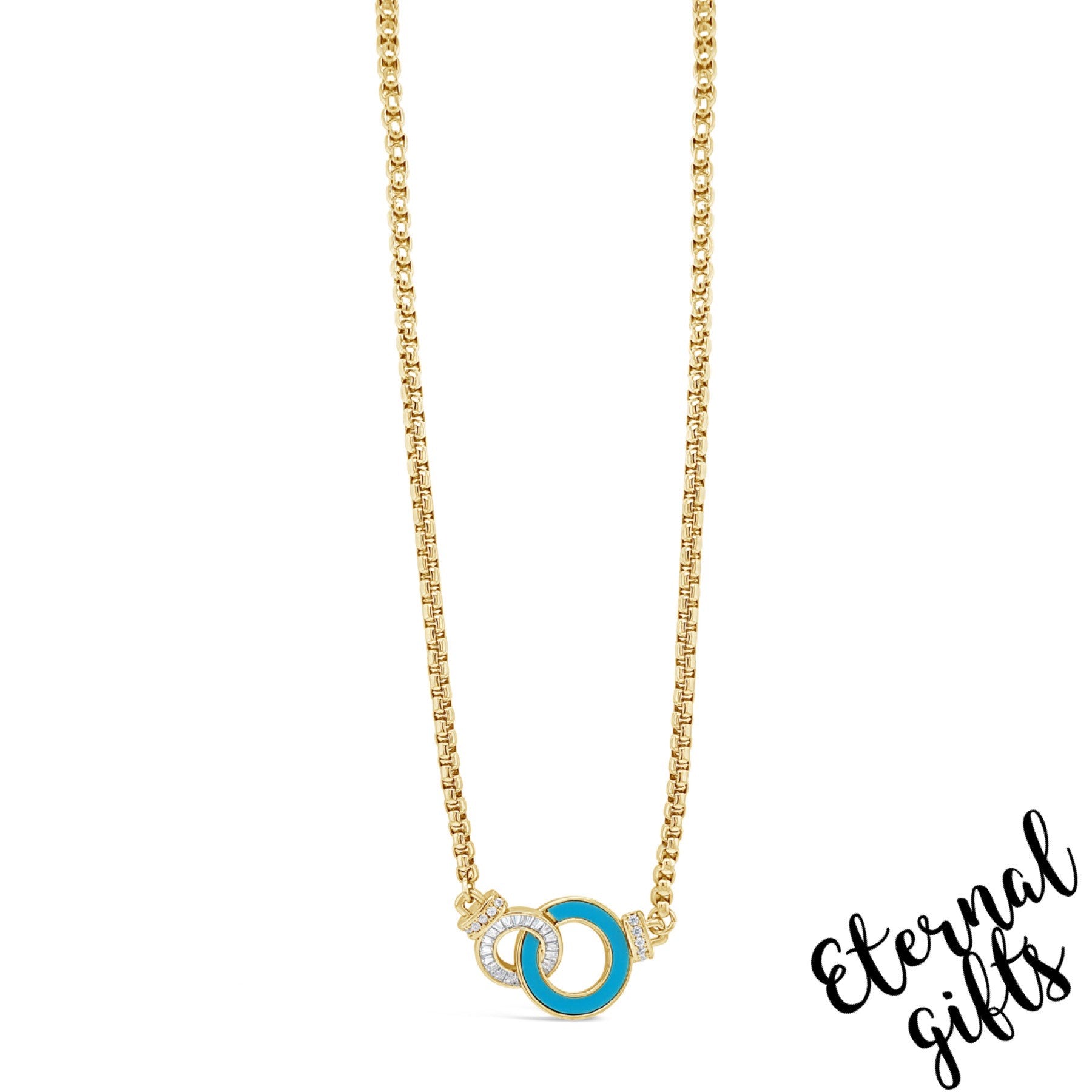 Interconnecting Necklace in Turquoise & Gold by Absolute Jewellery
