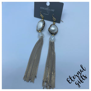 EXTRA LONG Pearlescent Earrings