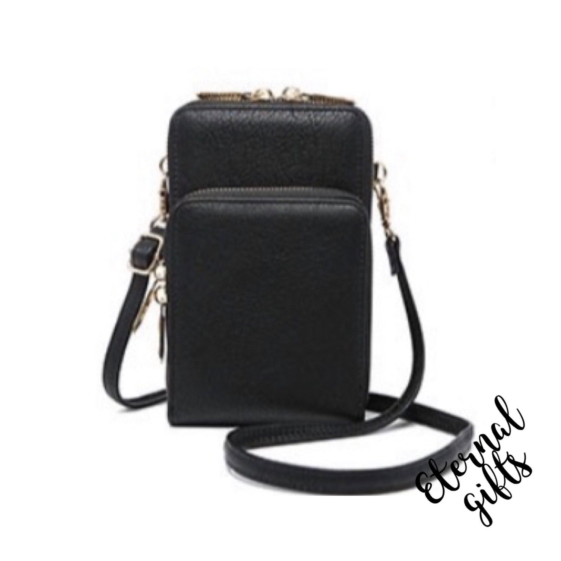 The Emmy Phone Pouch Crossover Bag in Black