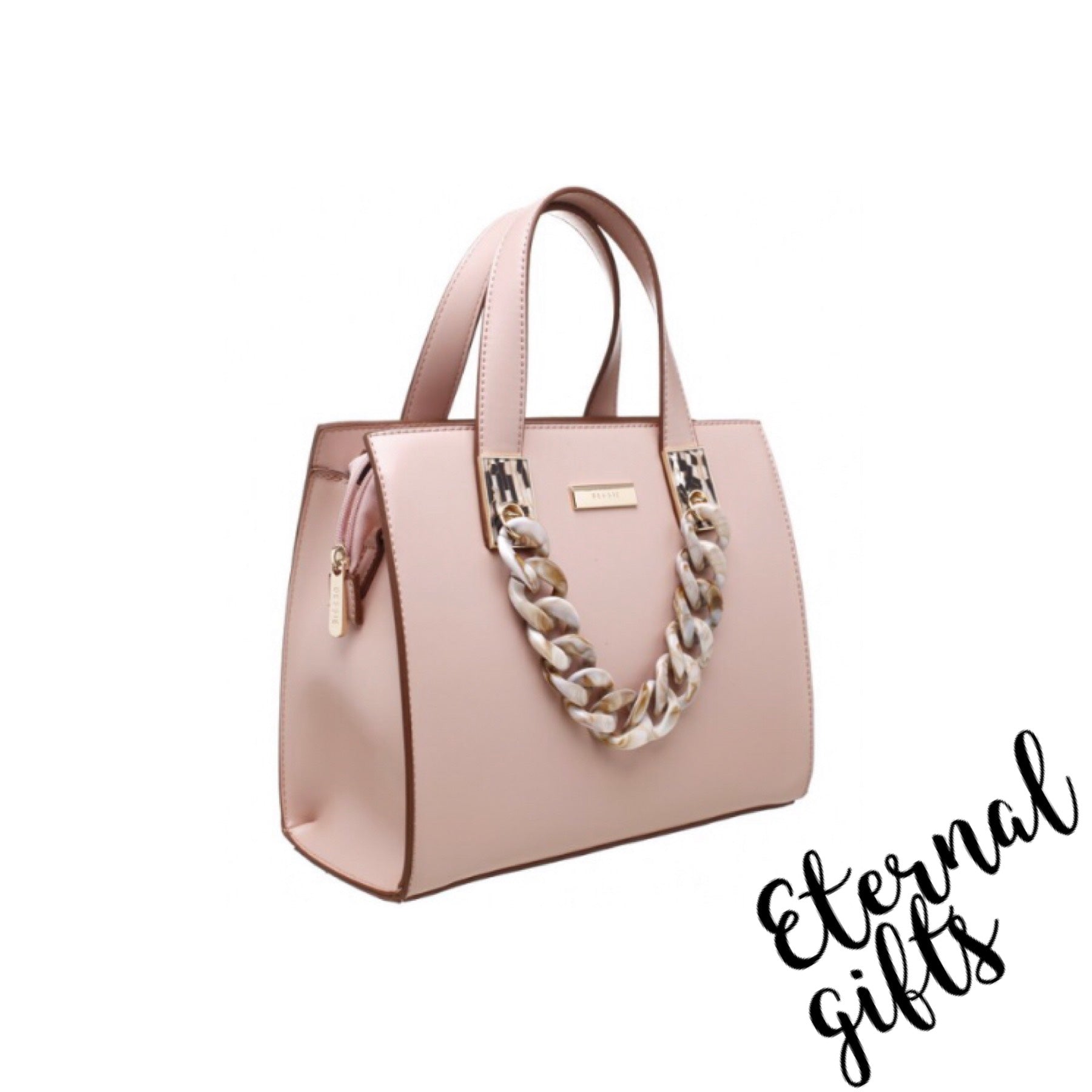 Urban Acrylic Chain Tote Bag in Pink/Blush