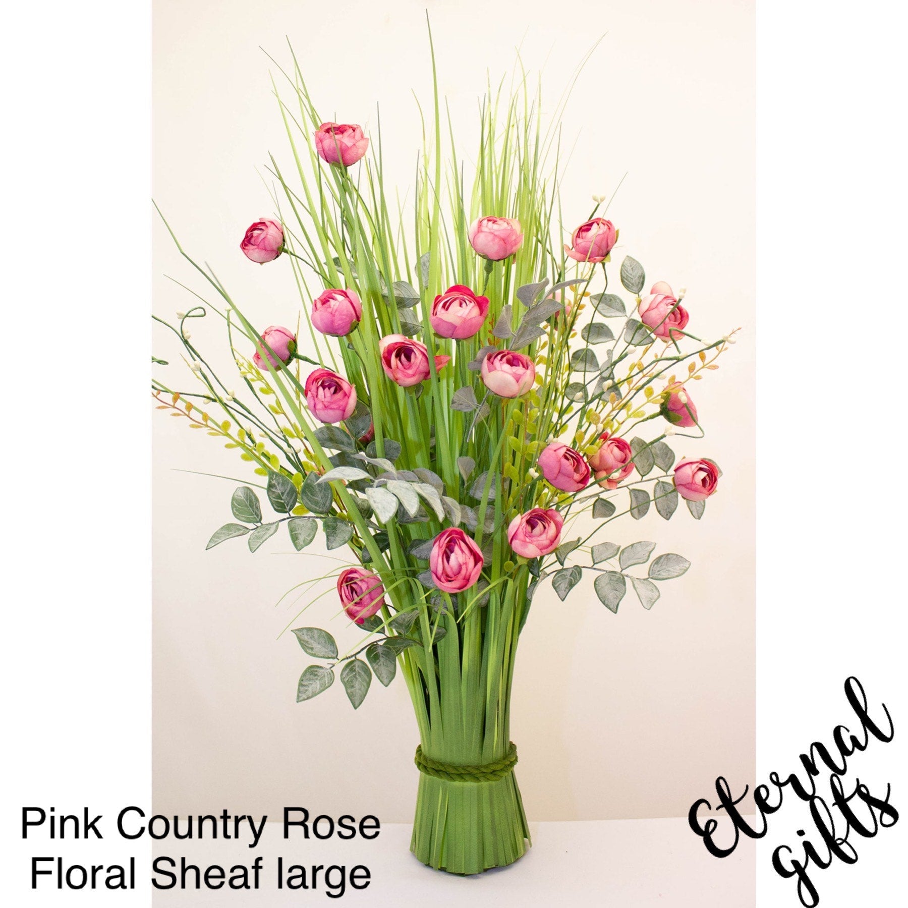 Pink Country Rose Floral Sheaf - Large