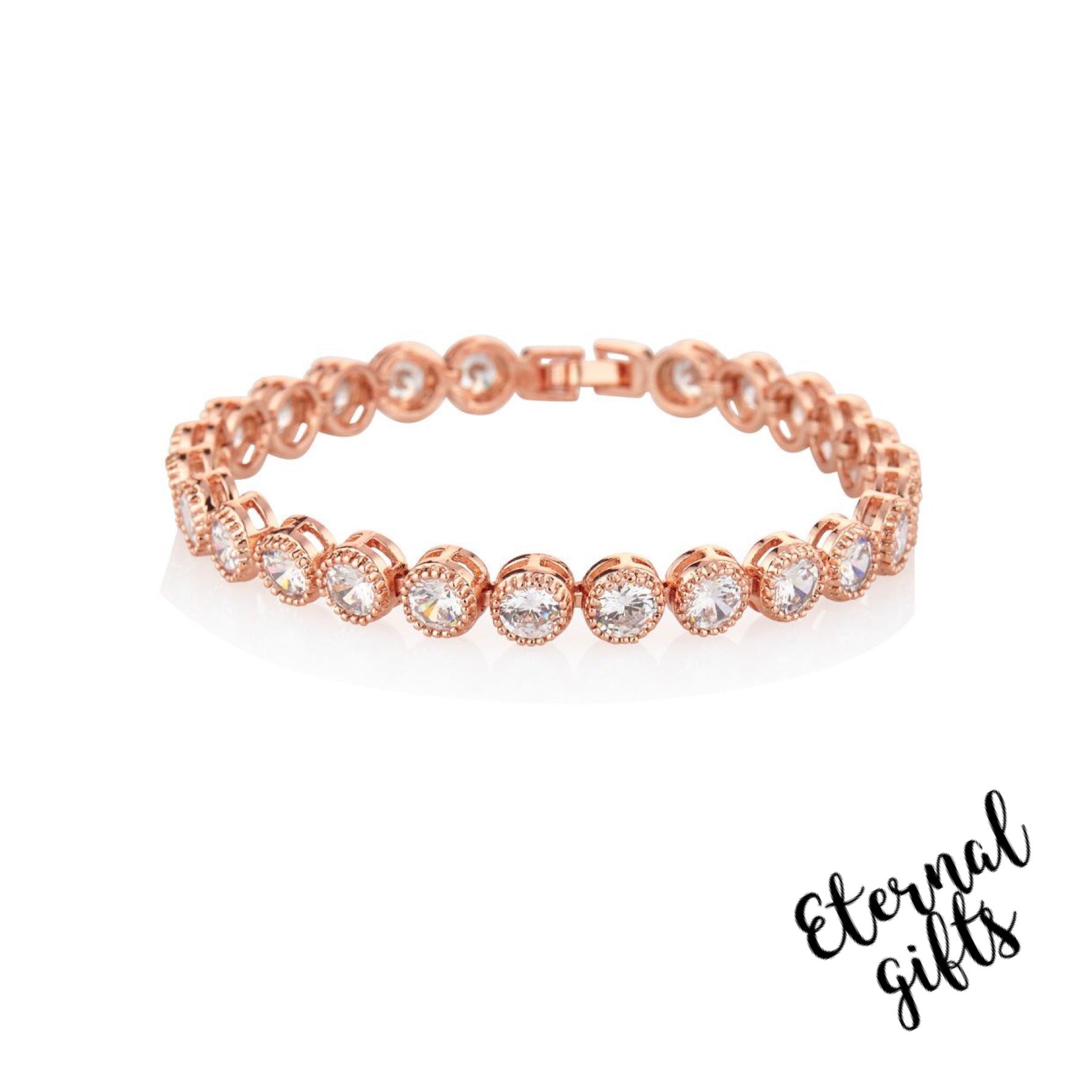 Rose Gold tennis Bracelet - Knight and Day Jewellery