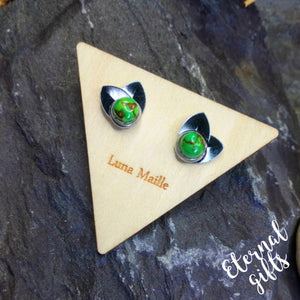 Ruby Zoisite Blossom Studs Earrings - Luna Maille