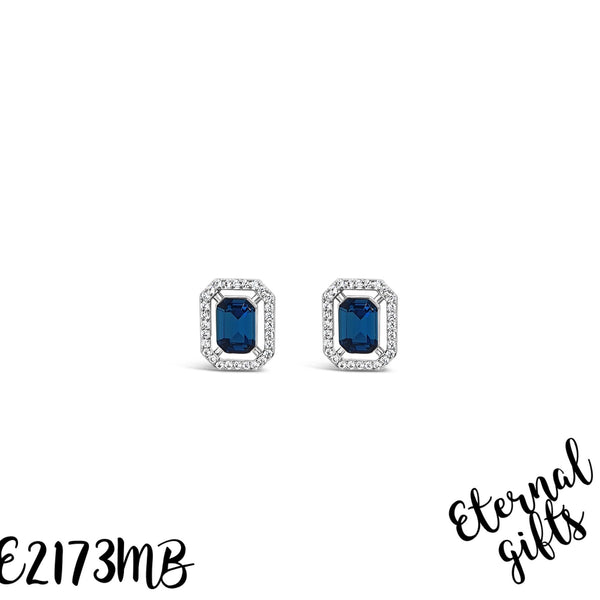 Saphire Silver Earrings Midnight Blue Collection (E2173MB) - Absolute Jewellery