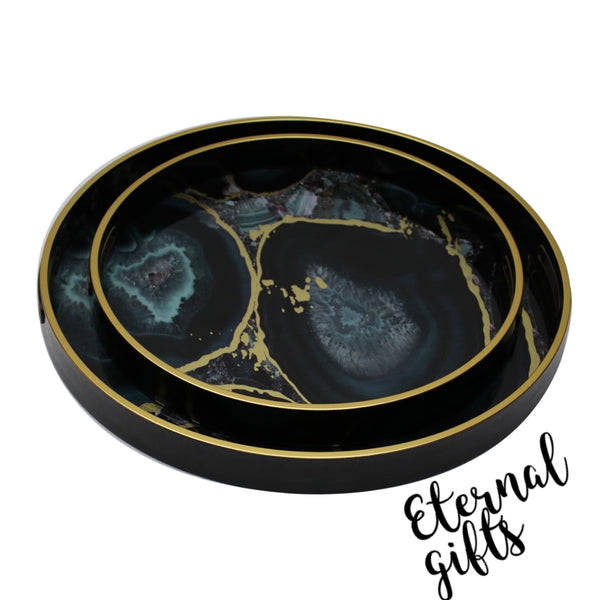 Serving Trays Set/2 Midnight Glory Mindy Brownes Interiors