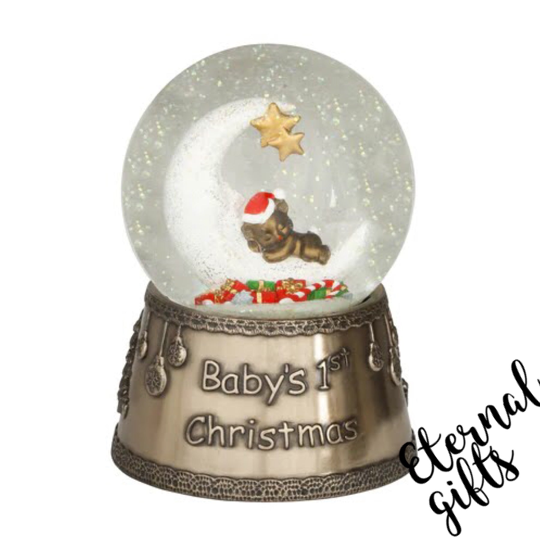Moon and Teddy Globe SS023 - Baby's First Christmas Genesis