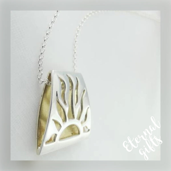 Lughnasa Pendant, Sterling Silver Sun Pendant, Elemental Jewellery by Banshee Silver